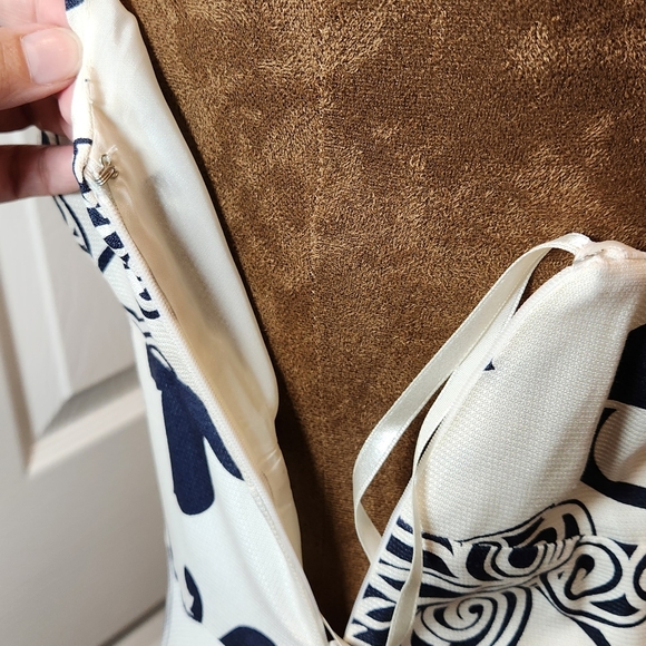 Ann Taylor Blue/Black and White Halter Dress - Picture 5 of 6